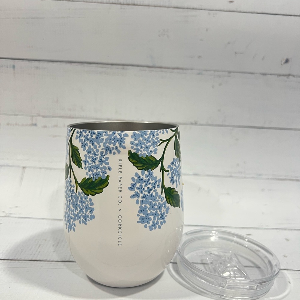 Corkcicle x Rifle Paper Co. Floral Stemless Tumbler - Cream & Light Blue